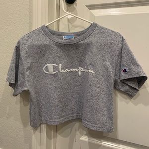 cropped grey champion shirt